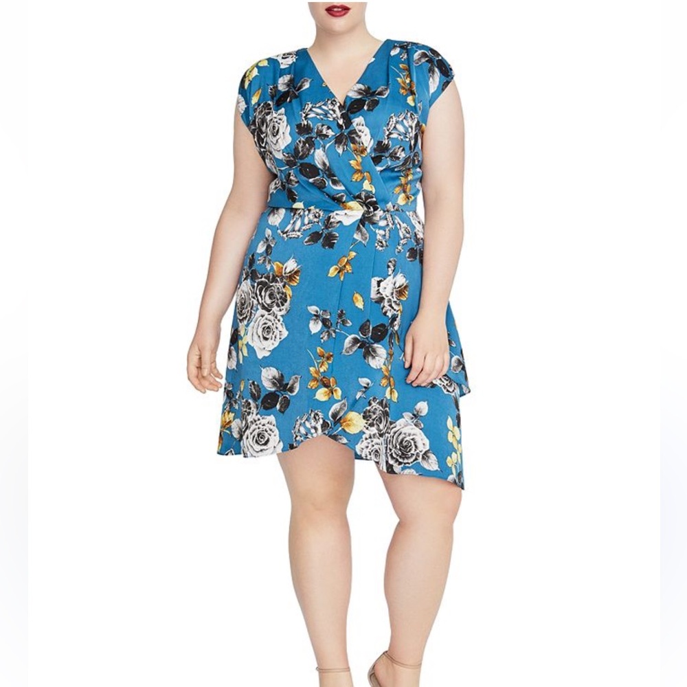 NWT Rachel Rachel Roy Teal Faux Wrap Dress